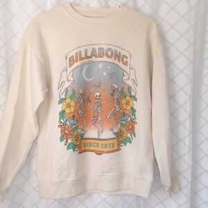 Billabong Midnight Dancer Tillys Crewneck Dancing Skeletons Sweatshirt women's M